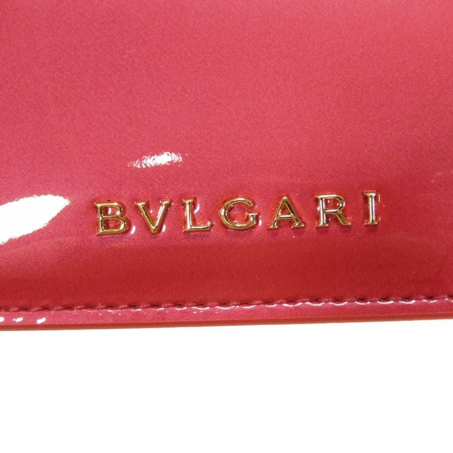 Patent leather card case bvlgari