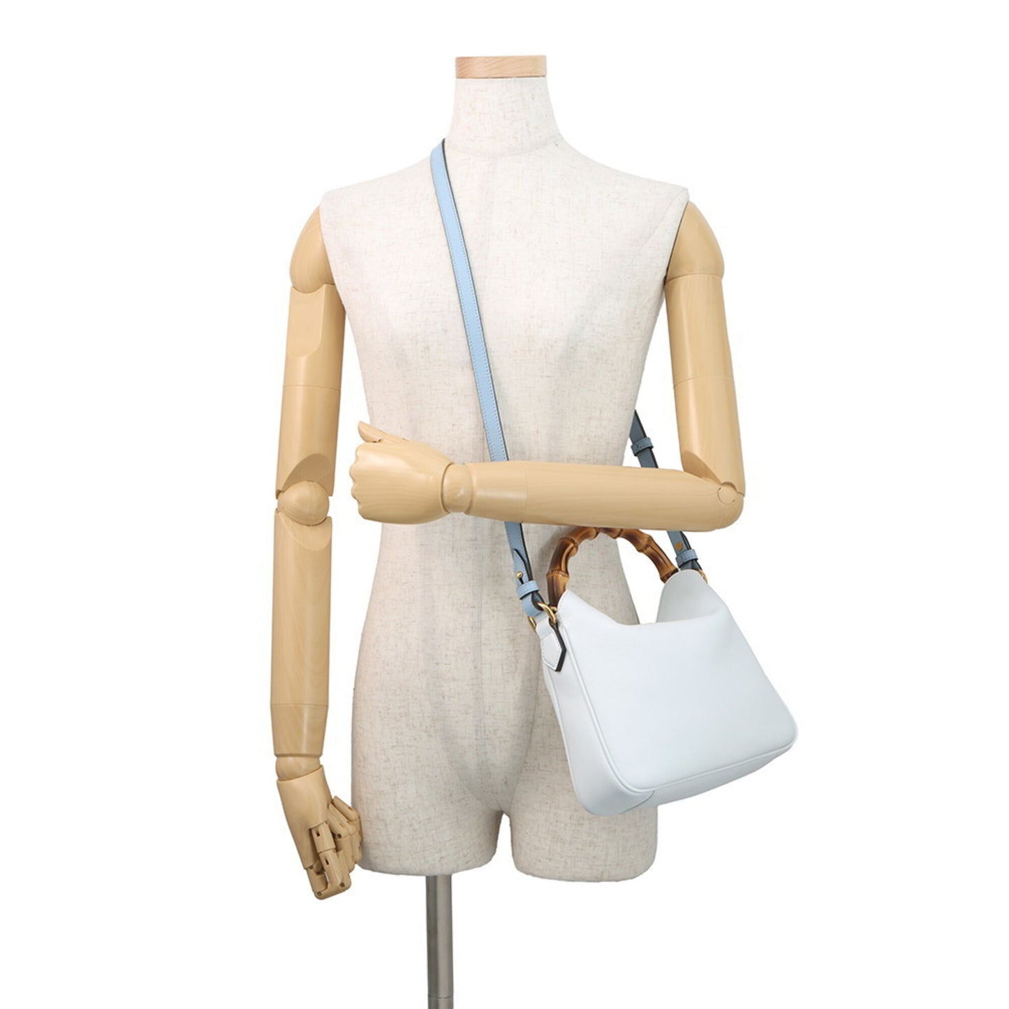 Bamboo leather handbag shoulder bag