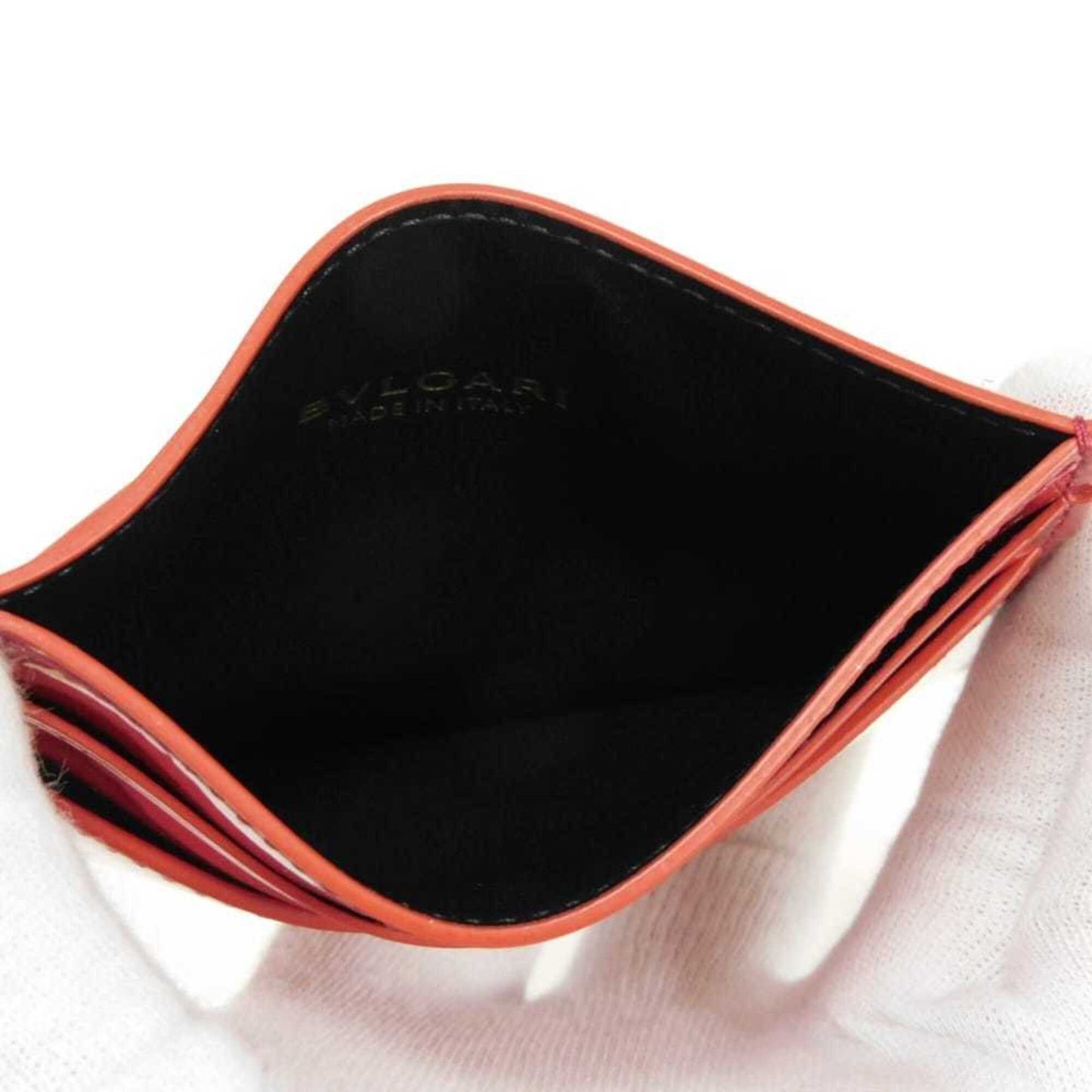 Patent leather card case bvlgari