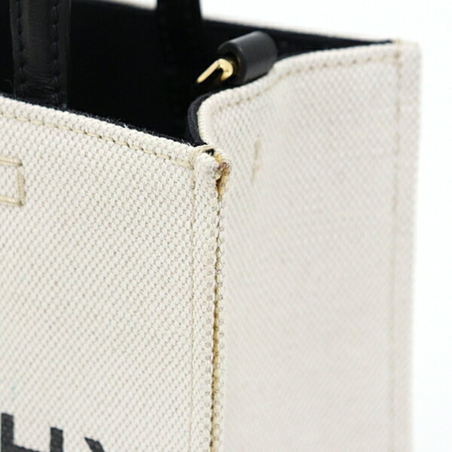 GIVENCHY Tote Bag Linen Cotton Canvas Leather