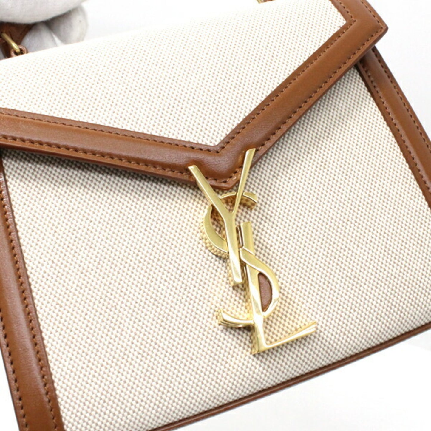 Shoulder Bag Canvas Leather By Saint Laurent