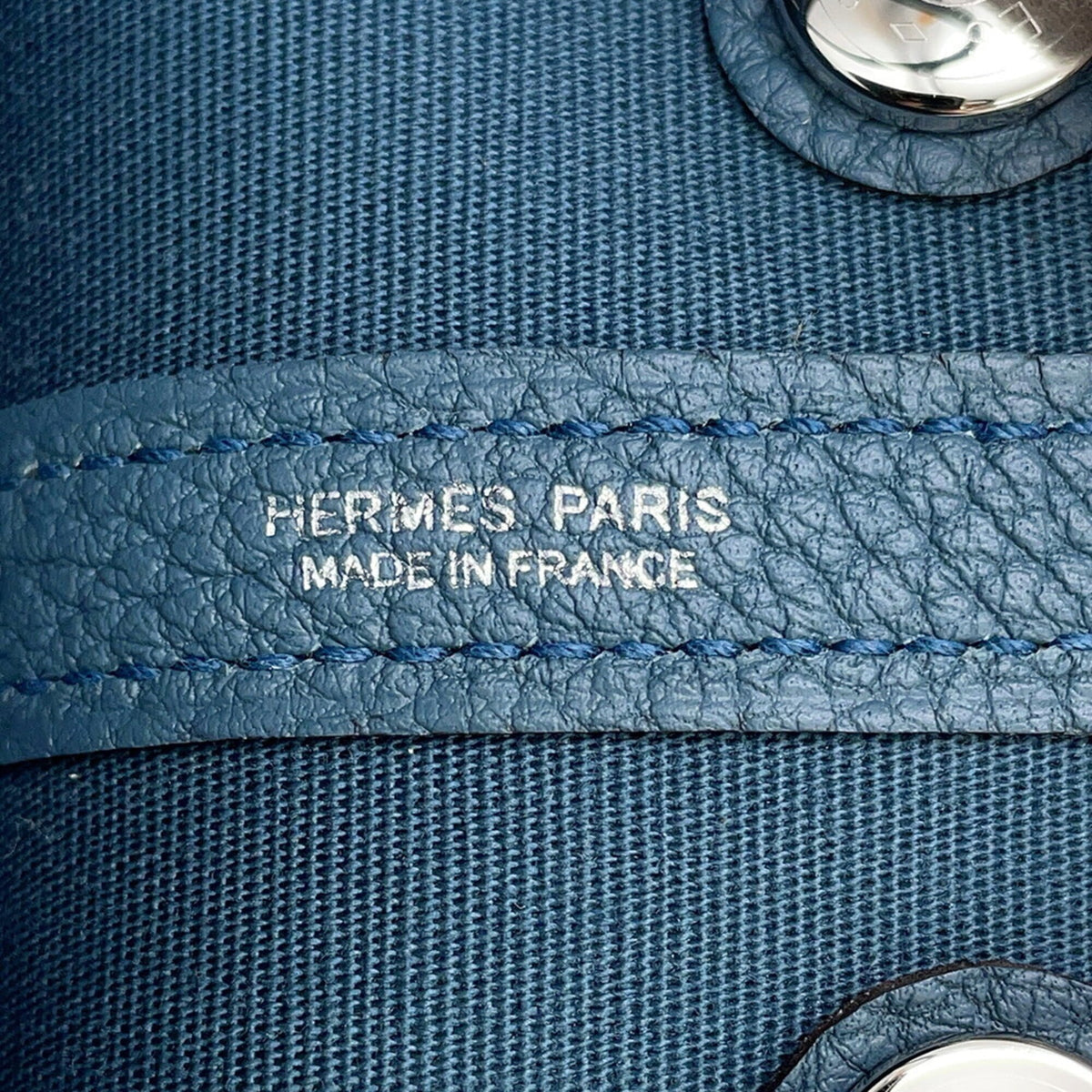HERMES Tote Bag Toile Officier Negonda Leather
