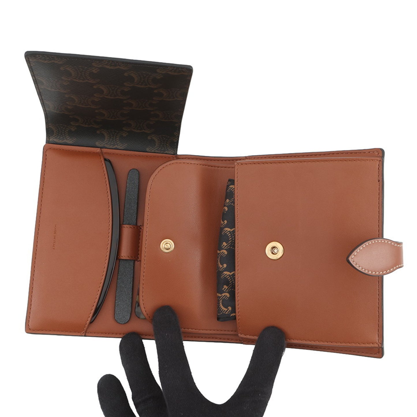 Canvas leather pochette celine