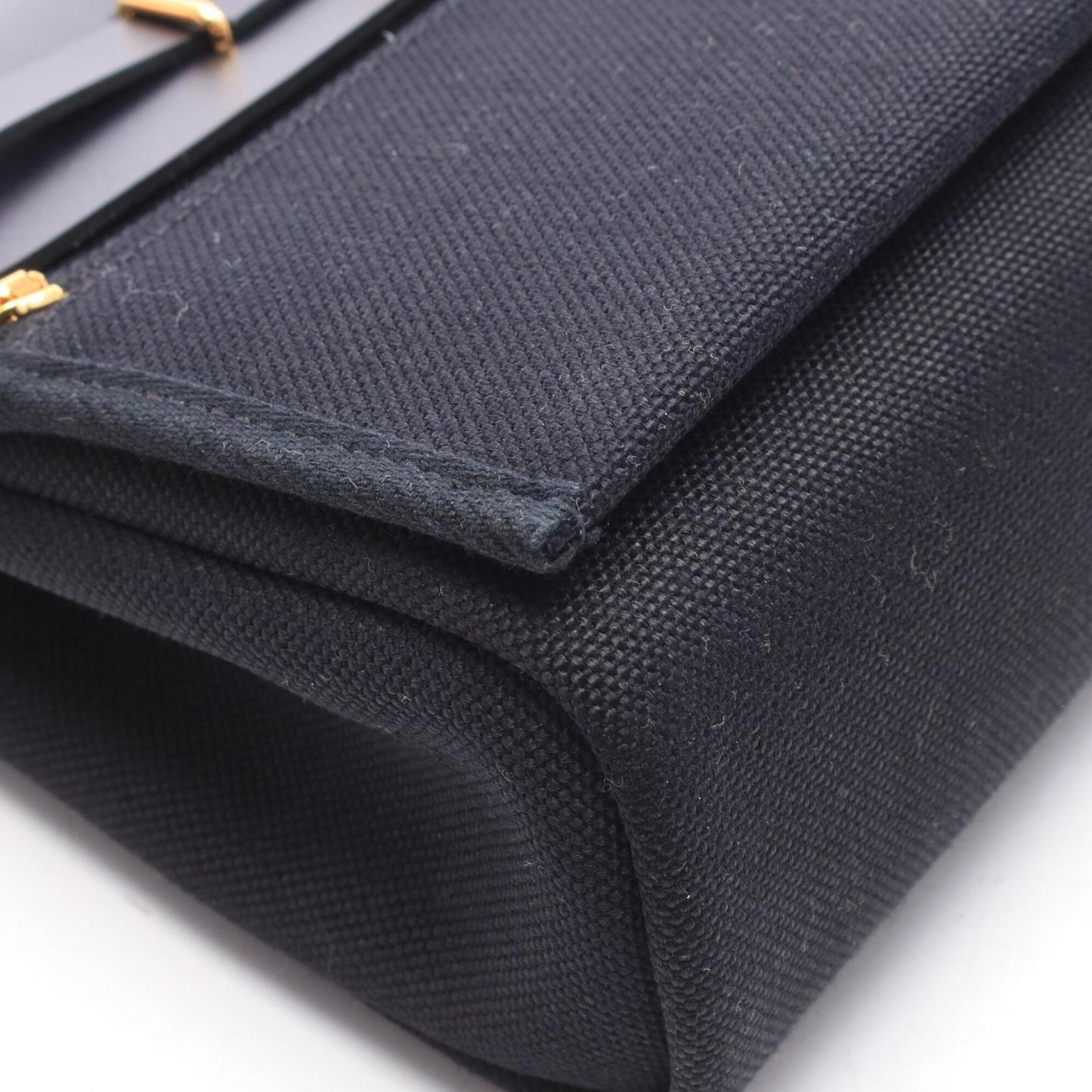 HERMES Handbag Shoulder Bag Canvas Leather