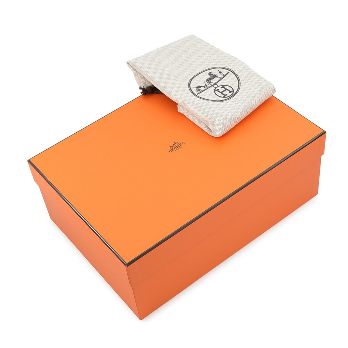 HERMES Shoulder Bag Toile H Leather