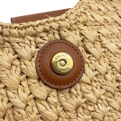 Raffia leather bag celine shoulder