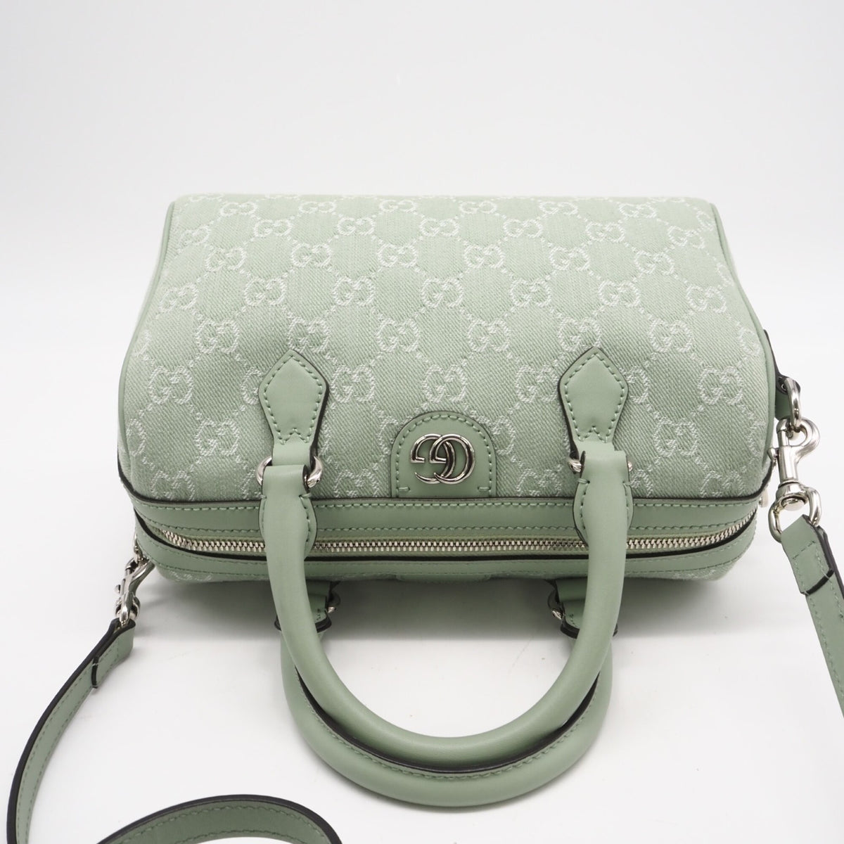 GUCCI Boston Bag Handbag Gg Canvas