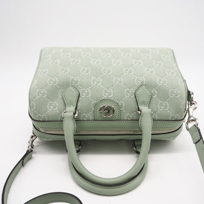 GUCCI Boston Bag Handbag Gg Canvas