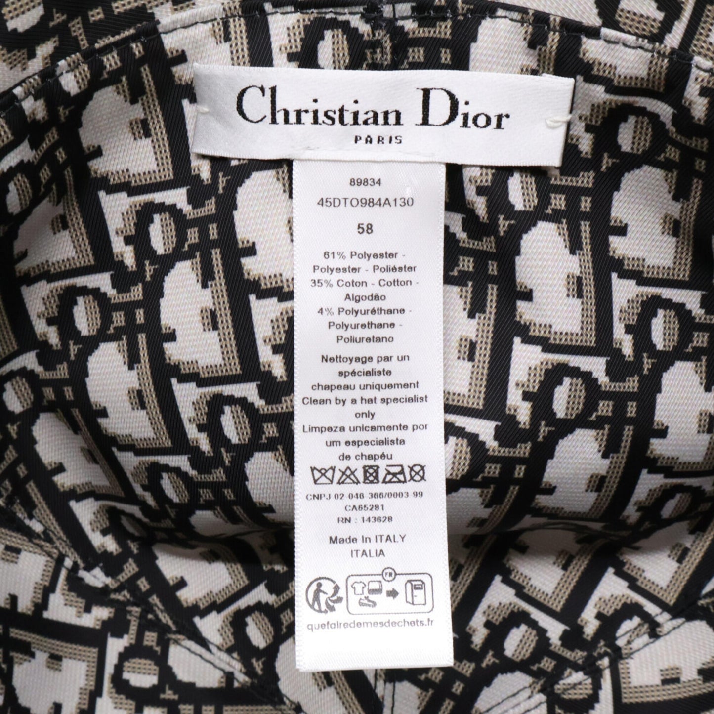 Dior Polyester Hat Bucket Christian