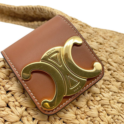 Raffia leather bag celine shoulder