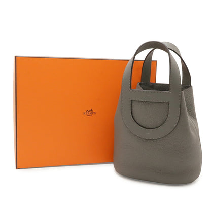 HERMES Tote Bag Taurillon Clemence Leather Swift Leather