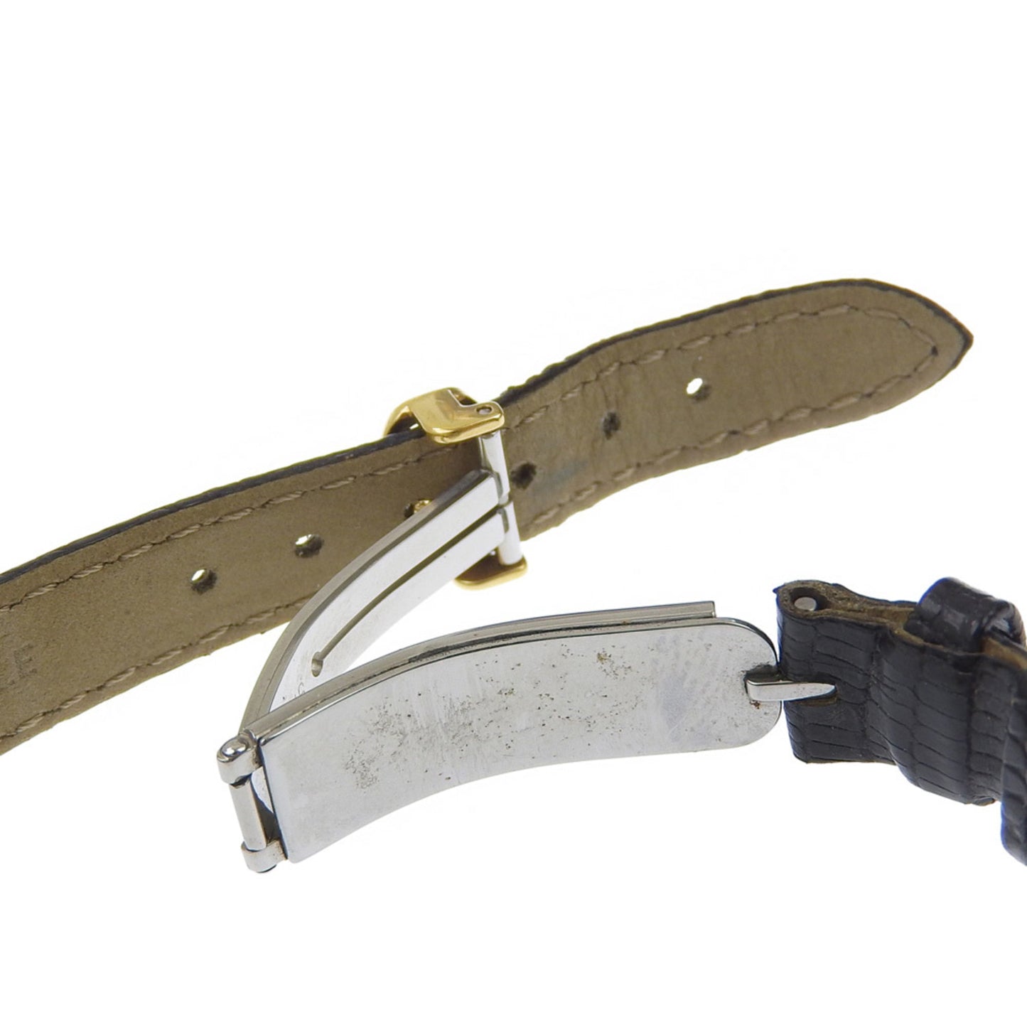Christian Dior Watch 58.121.2 Gold Plated Women's Gold Quartz Analog White Dial Leather Strap.