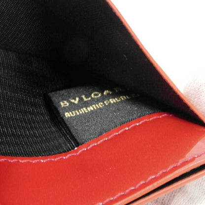 Patent leather card case bvlgari