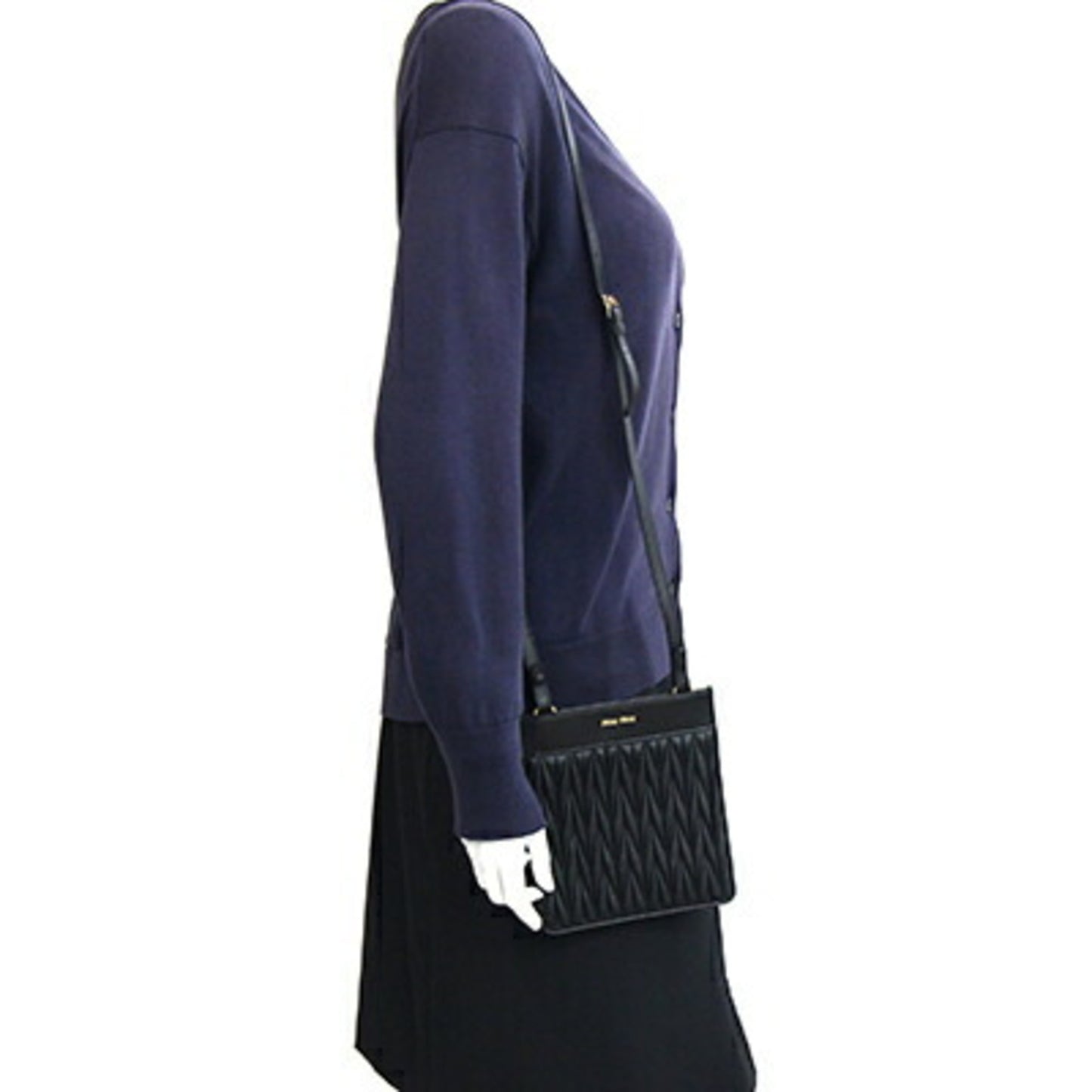 Pochette bag Miu leather shoulder