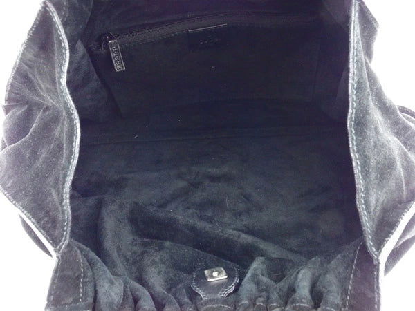 Gucci Tote Bag Gg Canvas Black X Black Silver
