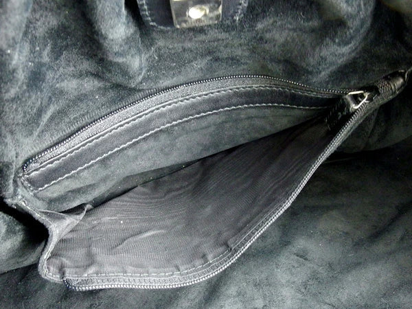 Gucci Tote Bag Gg Canvas Black X Black Silver
