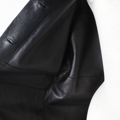 Hermes Vest Lamb Leather Black Women 36