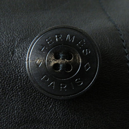 Hermes Vest Lamb Leather Black Women 36