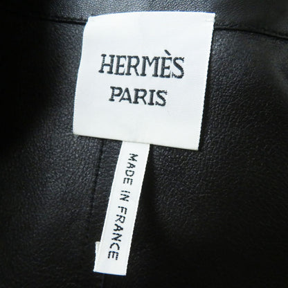 Hermes Vest Lamb Leather Black Women 36