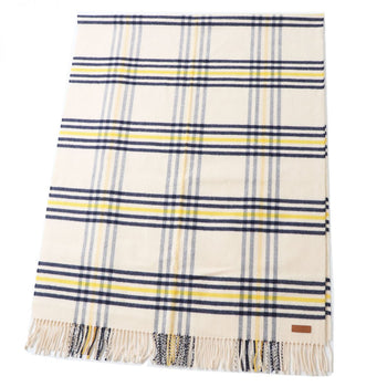 Hermes Scarf Image Reference Light Beige X Navy X Yellow<Br>
Check Pattern Women
