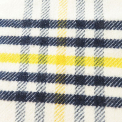 Hermes Scarf Image Reference Light Beige X Navy X Yellow<Br>
Check Pattern Women
