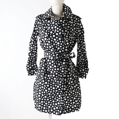 Louis Vuitton Trench Coat Image Reference Black X White (Dot Pattern) Women
