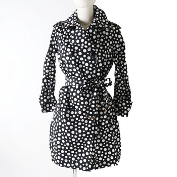 Louis Vuitton Trench Coat Image Reference Black X White (Dot Pattern) Women