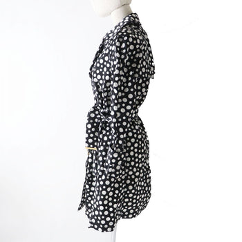 Louis Vuitton Trench Coat Image Reference Black X White (Dot Pattern) Women
