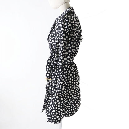 Louis Vuitton Trench Coat Image Reference Black X White (Dot Pattern) Women