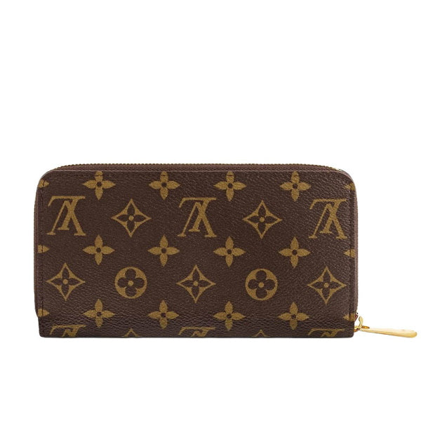 Louis Vuitton Long Wallet Purse M63379 Monogram Canvas Brown Zippy Wallet Monogram Zip Around Long