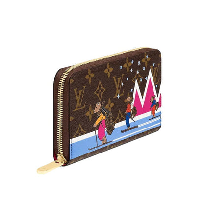 Louis Vuitton Long Wallet Purse M63379 Monogram Canvas Brown Zippy Wallet Monogram Zip Around Long