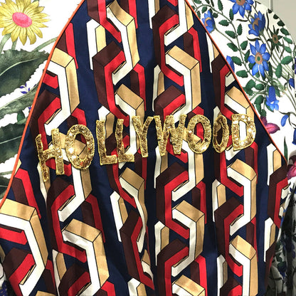 Gucci Blouson 476247 Silk, Sequins White X Multicolor Tiger Print Bomber Jacket Jacket Outerwear