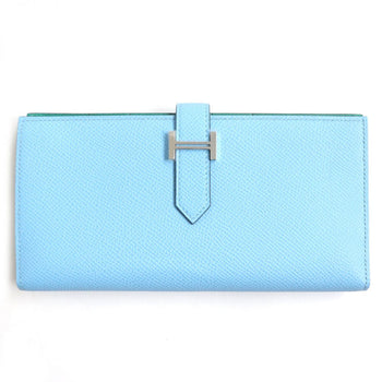 Hermes Long Wallet Purse Mainfepsom Blue Mens
