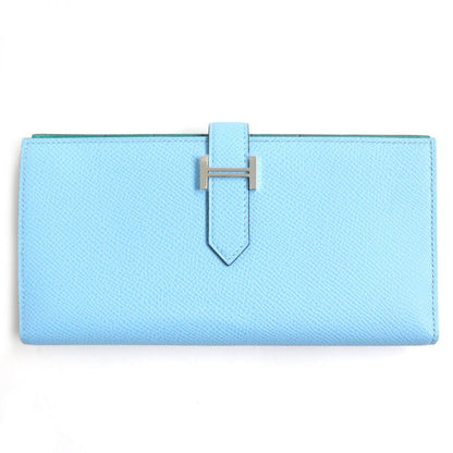 Hermes Long Wallet Purse Mainfepsom Blue Mens