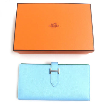 Hermes Long Wallet Purse Mainfepsom Blue Mens