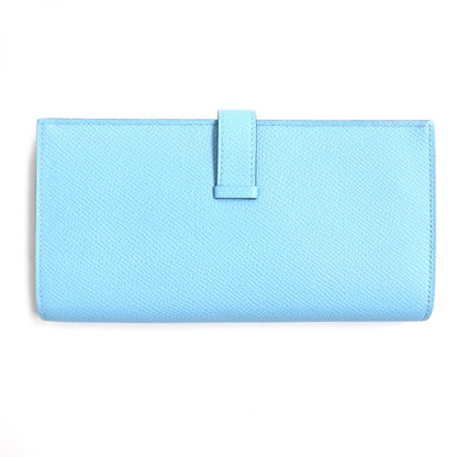 Hermes Long Wallet Purse Mainfepsom Blue Mens