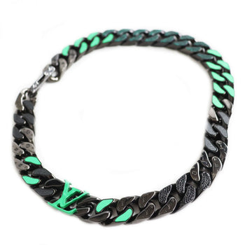Louis Vuitton Necklace Mp2853 Gold Plated, Color Stone Black X Silver Mens
