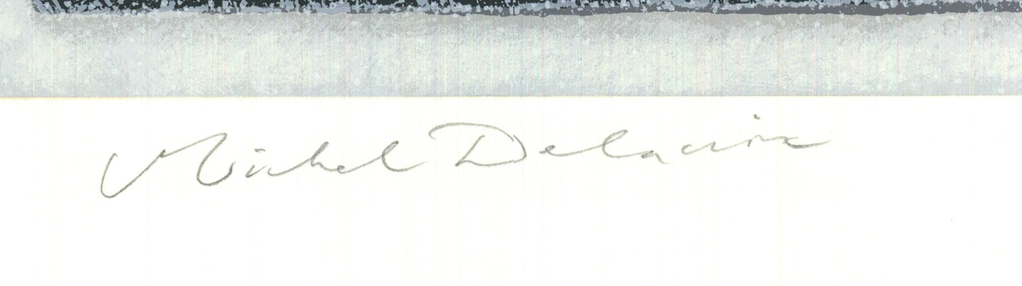 Michel Delacroix Chasse A Cour Signed " Serigraph Contemporary