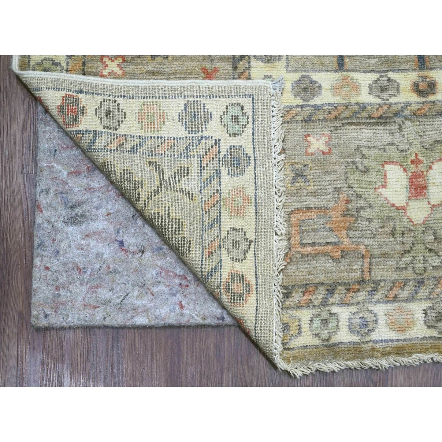 8'6"X11'2" Khaki Brown 100% Wool Afghan Angora Oushak Hand Knotted Rug