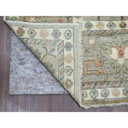8'6"X11'2" Khaki Brown 100% Wool Afghan Angora Oushak Hand Knotted Rug