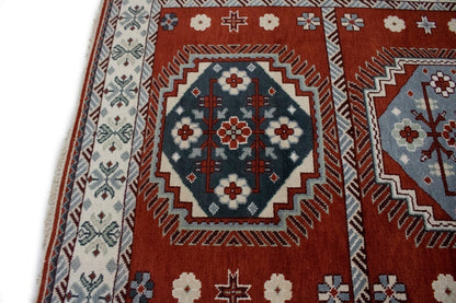 Handmade Kazak Oriental Rug Vintage Style