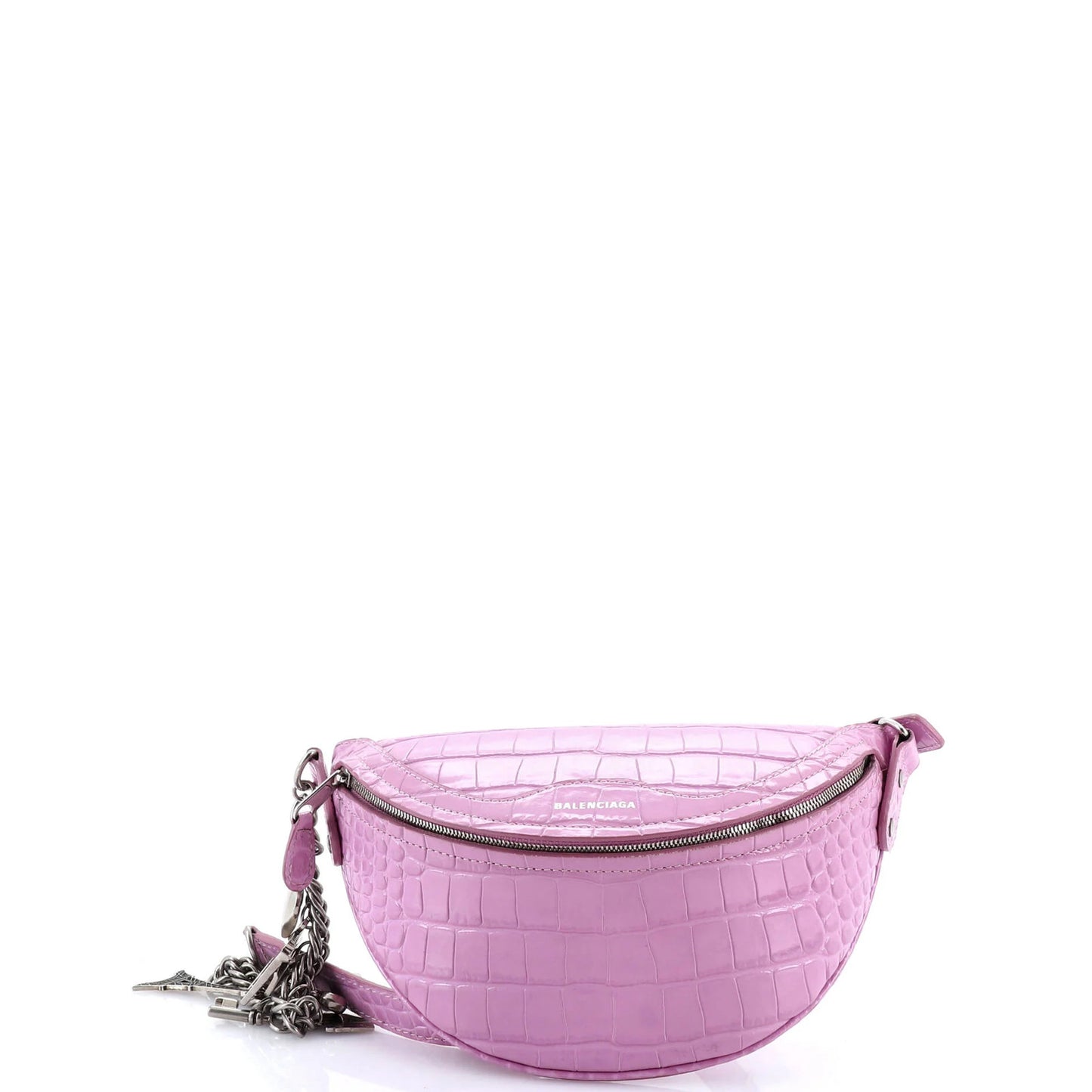 XXS Balenciaga Souvenir Belt Bag Crocodile Embossed Leather