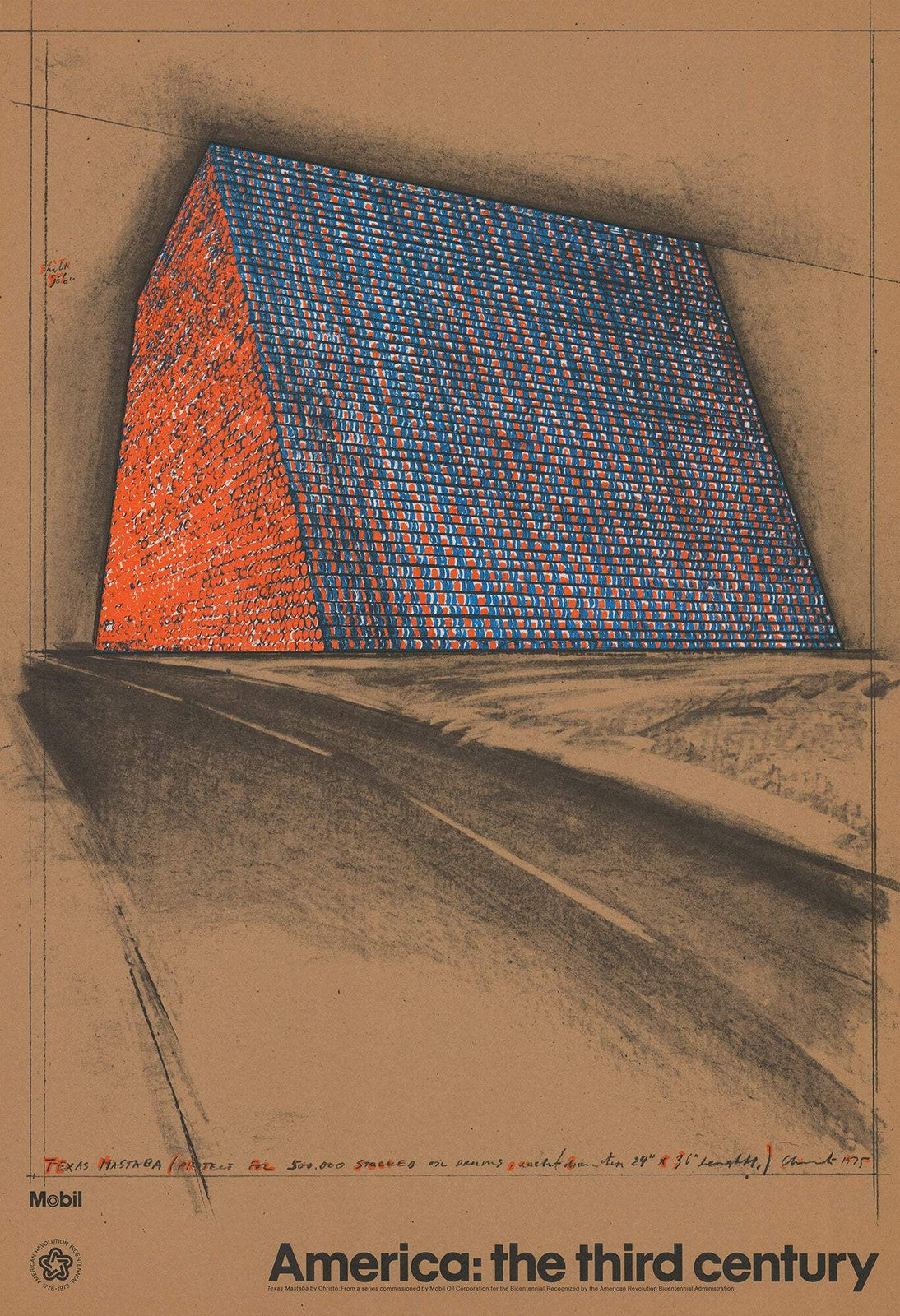 Javacheff Christo Wrapped Oil Barrels Texas " Lithograph Contempor