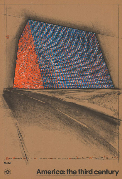 Javacheff Christo Wrapped Oil Barrels Texas " Lithograph Contempor