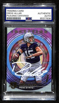 Drew Allar Penn State Signed 2022 Bowman U Inception Rc Card #79 Psa/Dna 193568