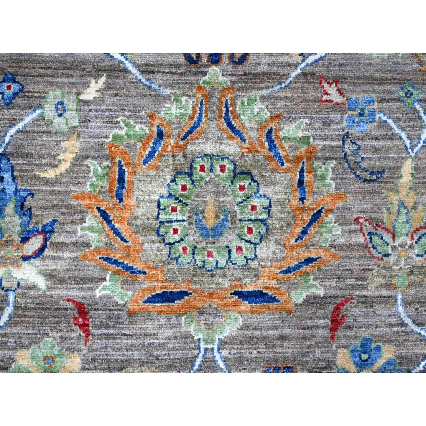 8'1"X10' Gray Aryana Ziegler Mahal Hand Knotted Shiny Wool Oriental Rug