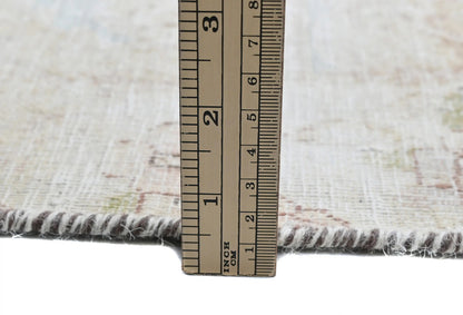 Muted Cream Floral Design Semi-Antique 2'6X2'11 Oriental Rug