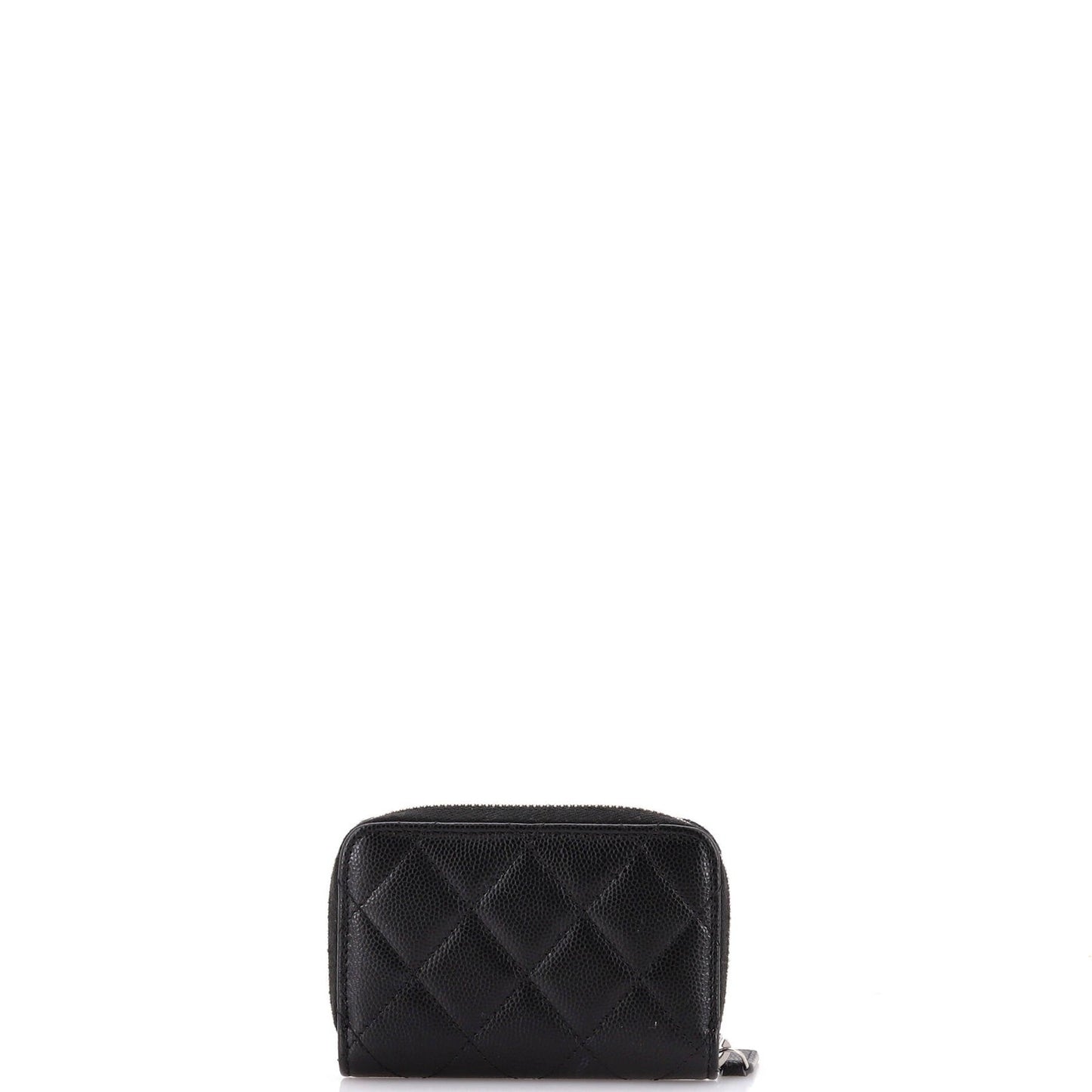 Chanel Cc Cut Out Coco Chanel Zip Coin Purse Quilted Caviar Small