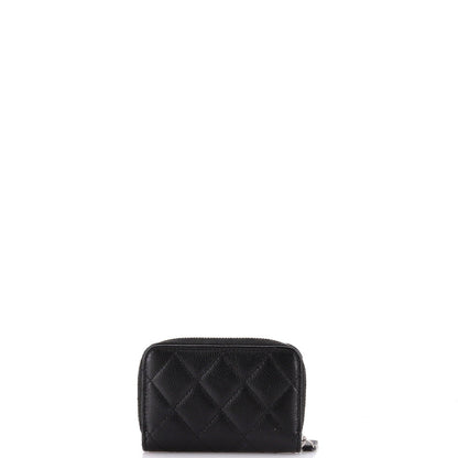 Chanel Cc Cut Out Coco Chanel Zip Coin Purse Quilted Caviar Small