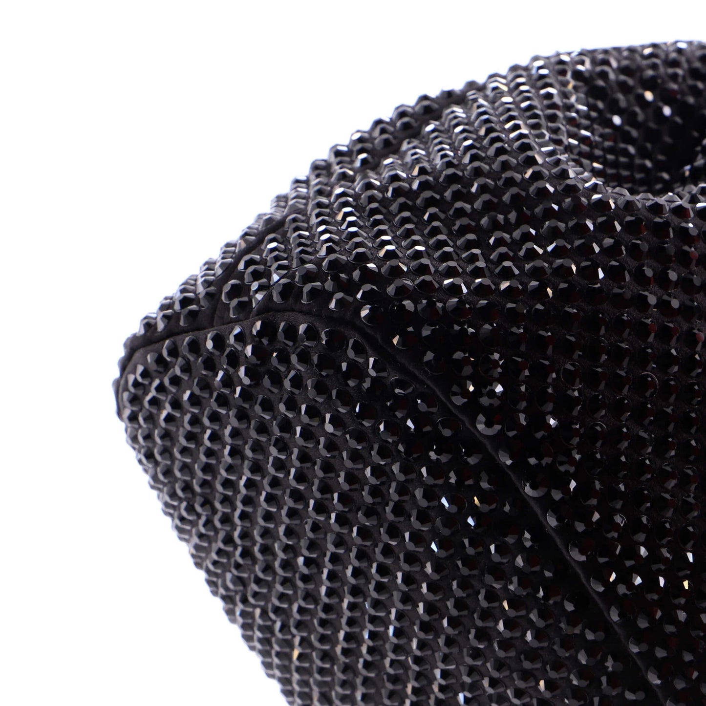 Prada Drawstring Bucket Bag Crystal Embellished Satin Small